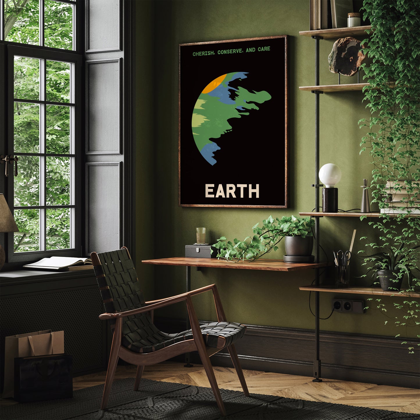 Minimal Planet Earth Poster - Space Nerd Gift