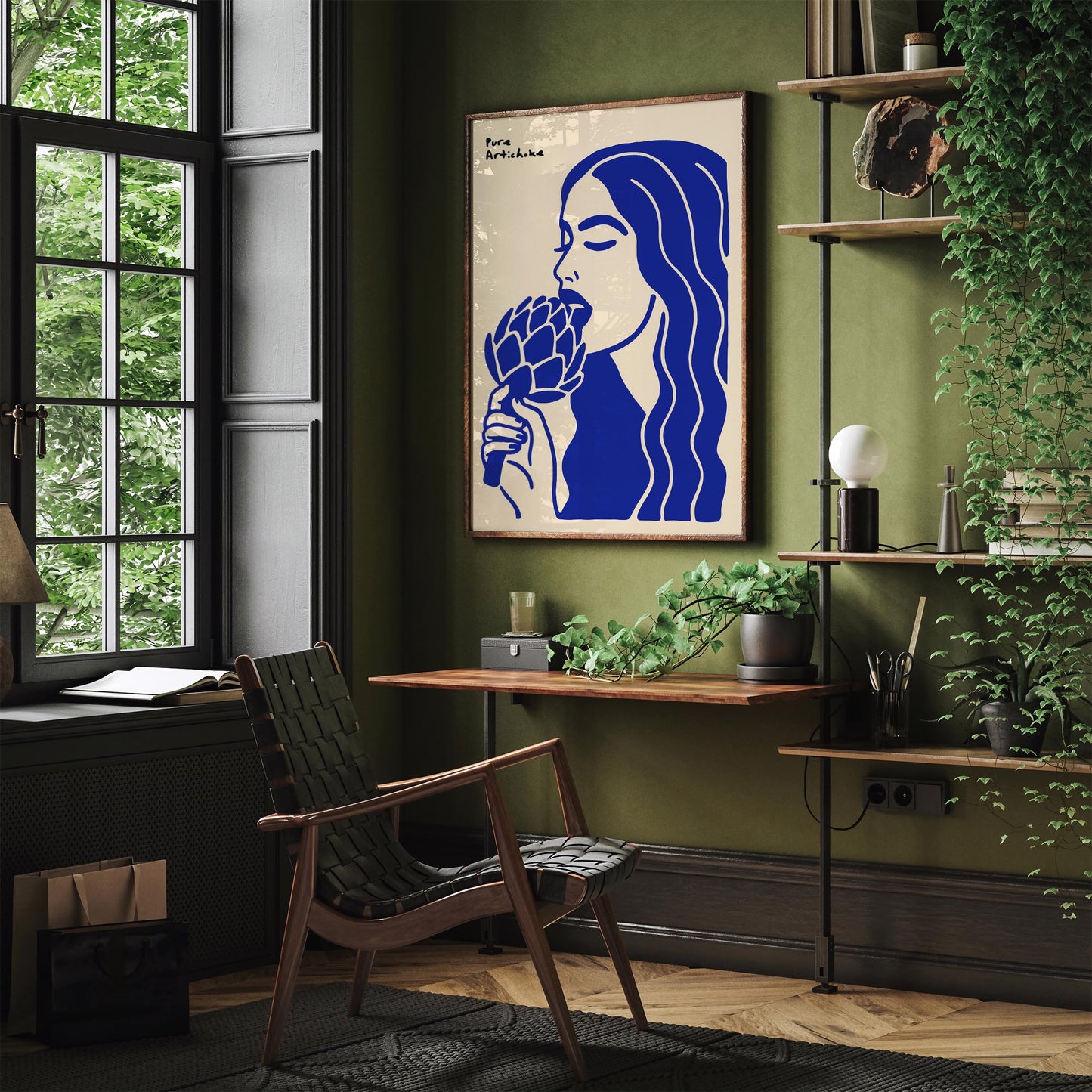 Artichoke Girl Poster - Funny Kitchen Wall Art