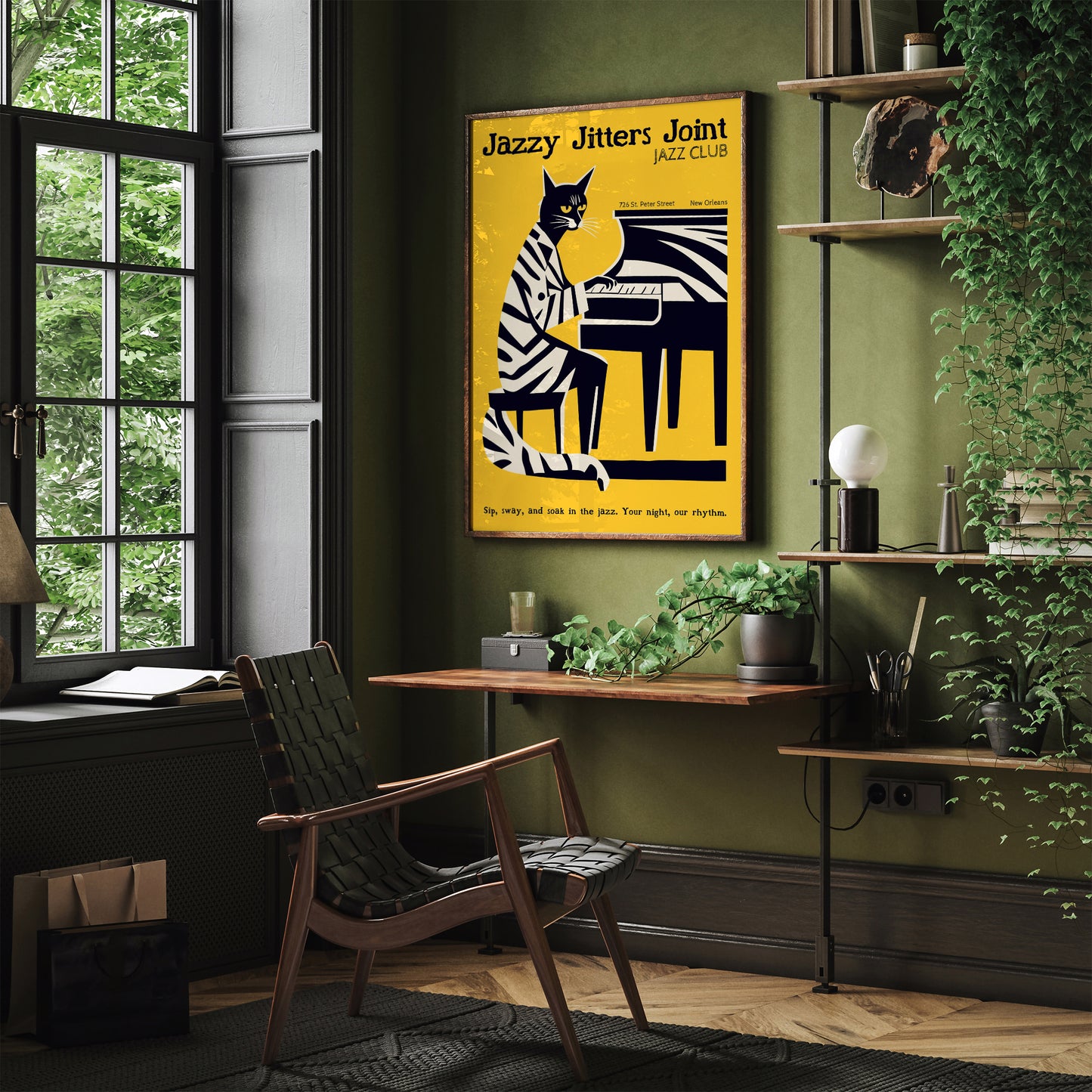 Jazzy Jitters Music Club New Orleans Poster