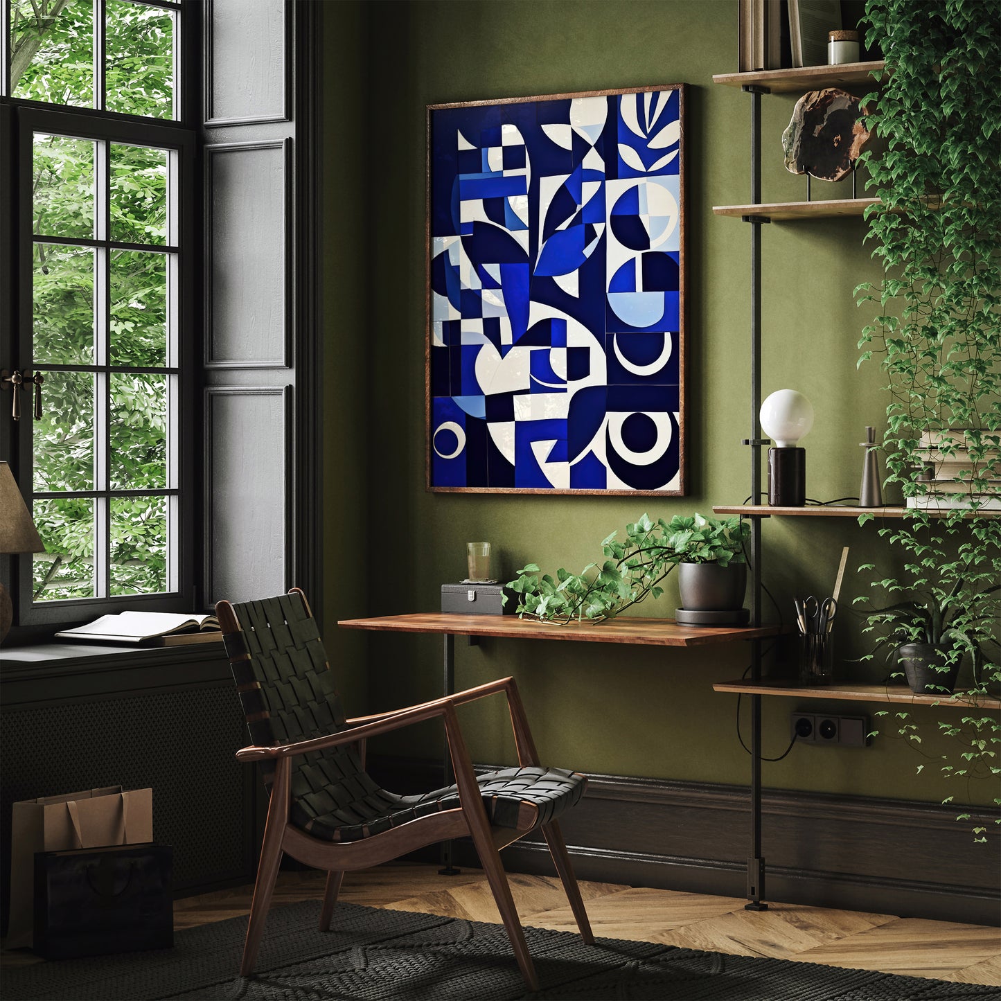 Blue Paper Cutouts Wall Art