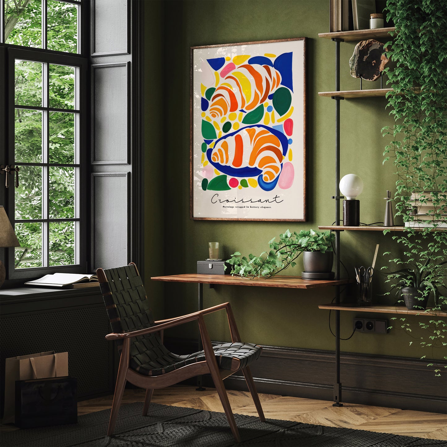 Croissant Colorful Wall Art Print
