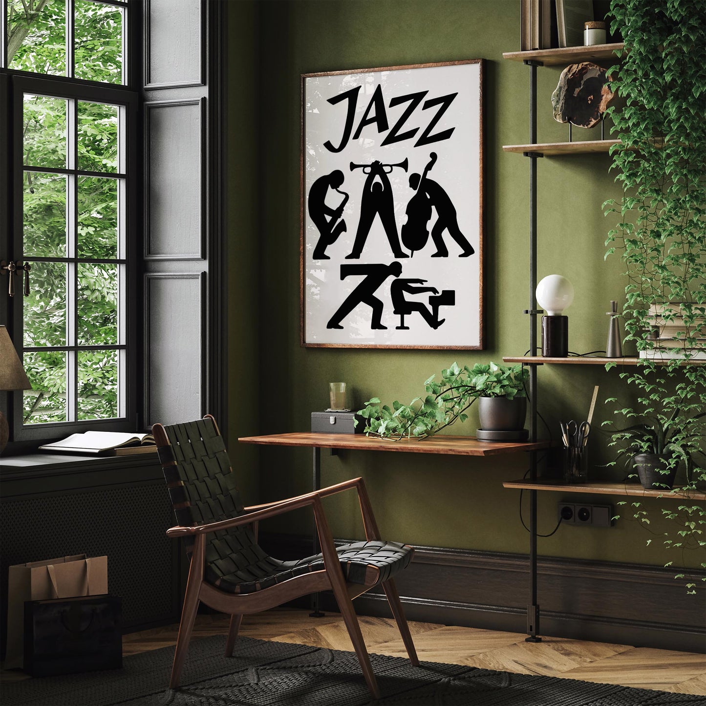 Jazz Music Poster -Modern Black & White Art Print