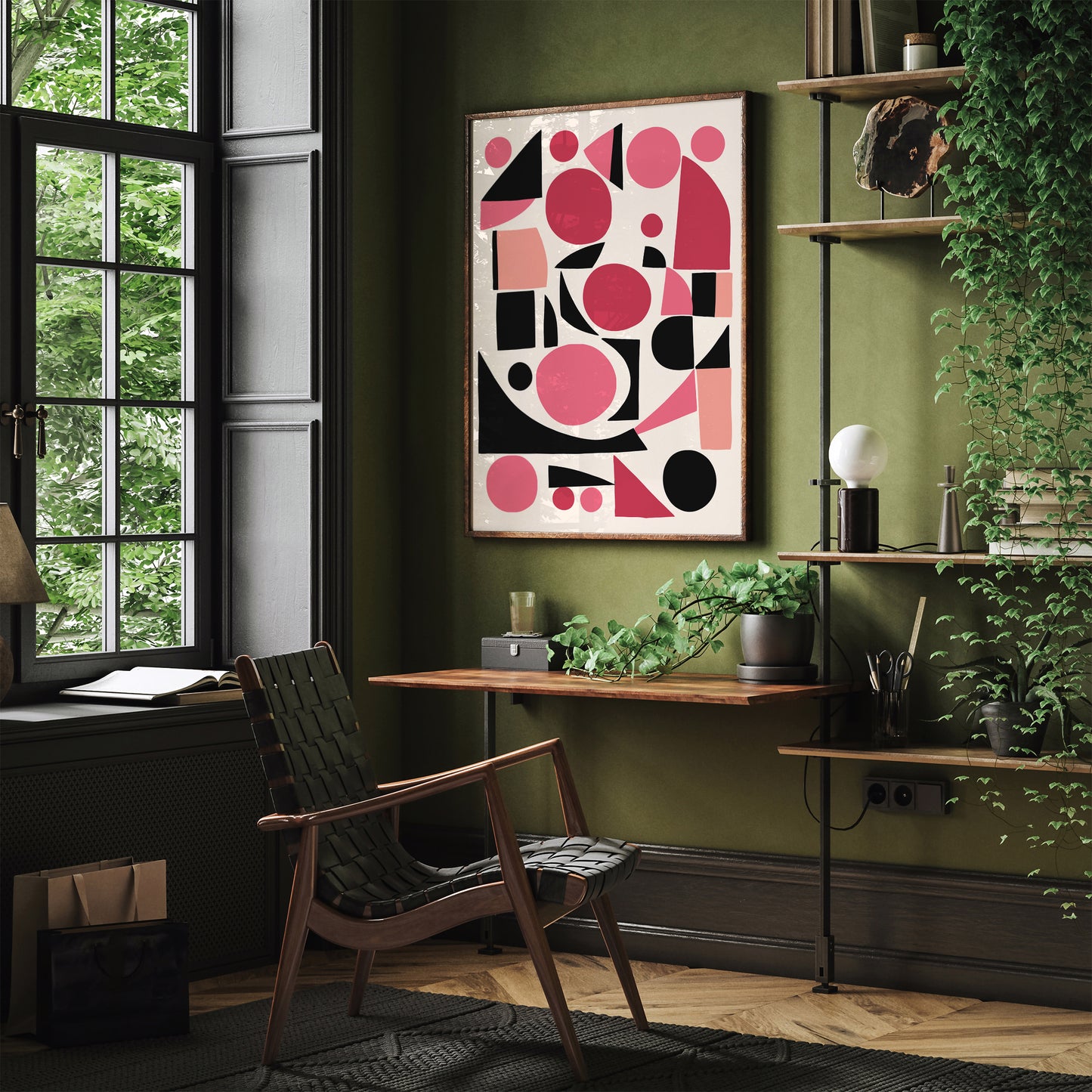 Mid Century Modern Geometric Shapes Art Print