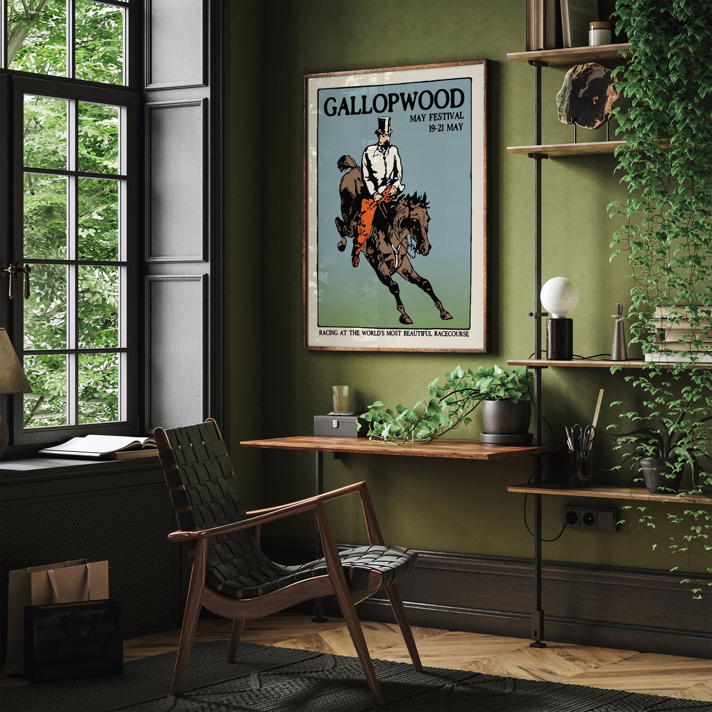 Hallopweed Retro Horse Racing Poster