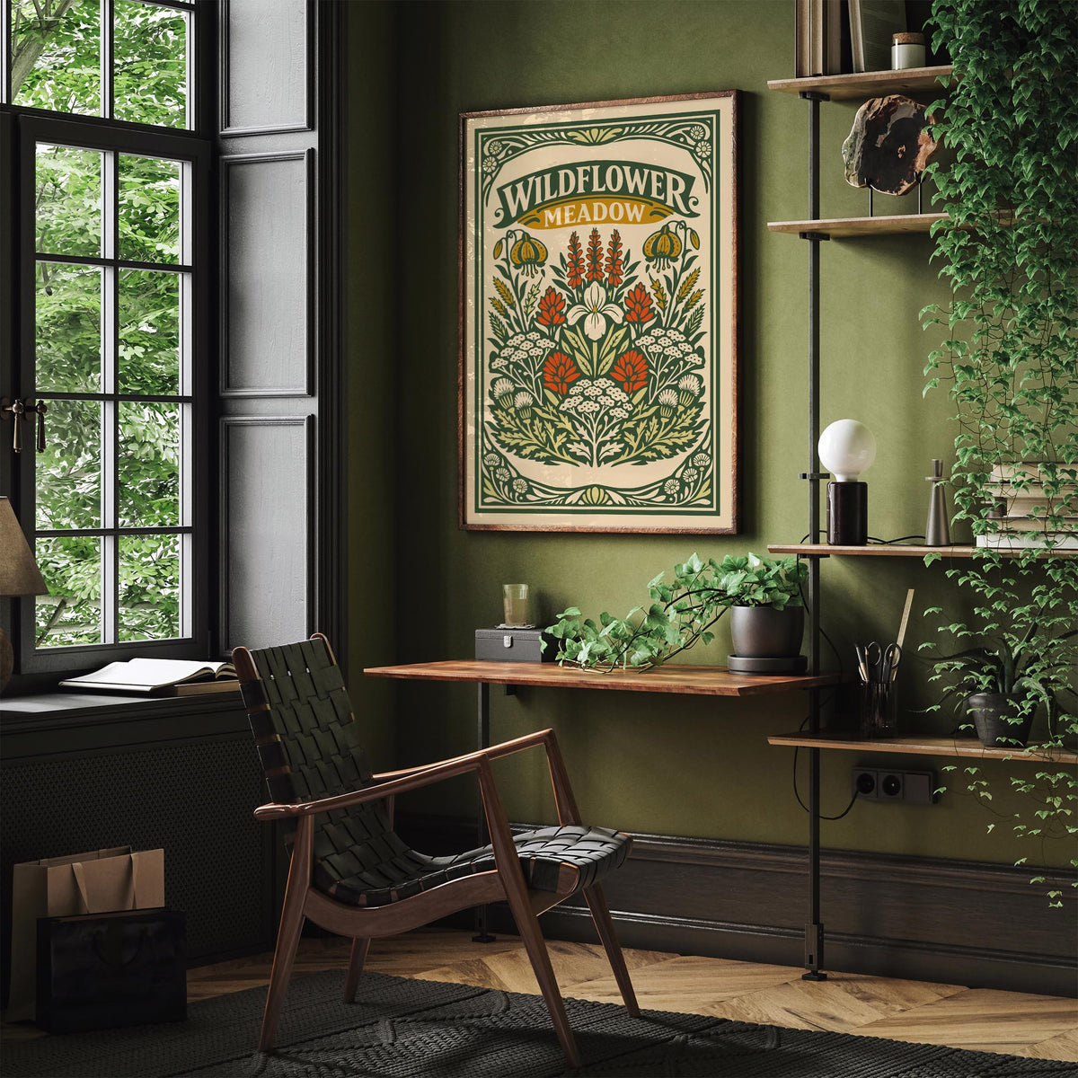 Vintage Wildflower Meadow Botanical Poster