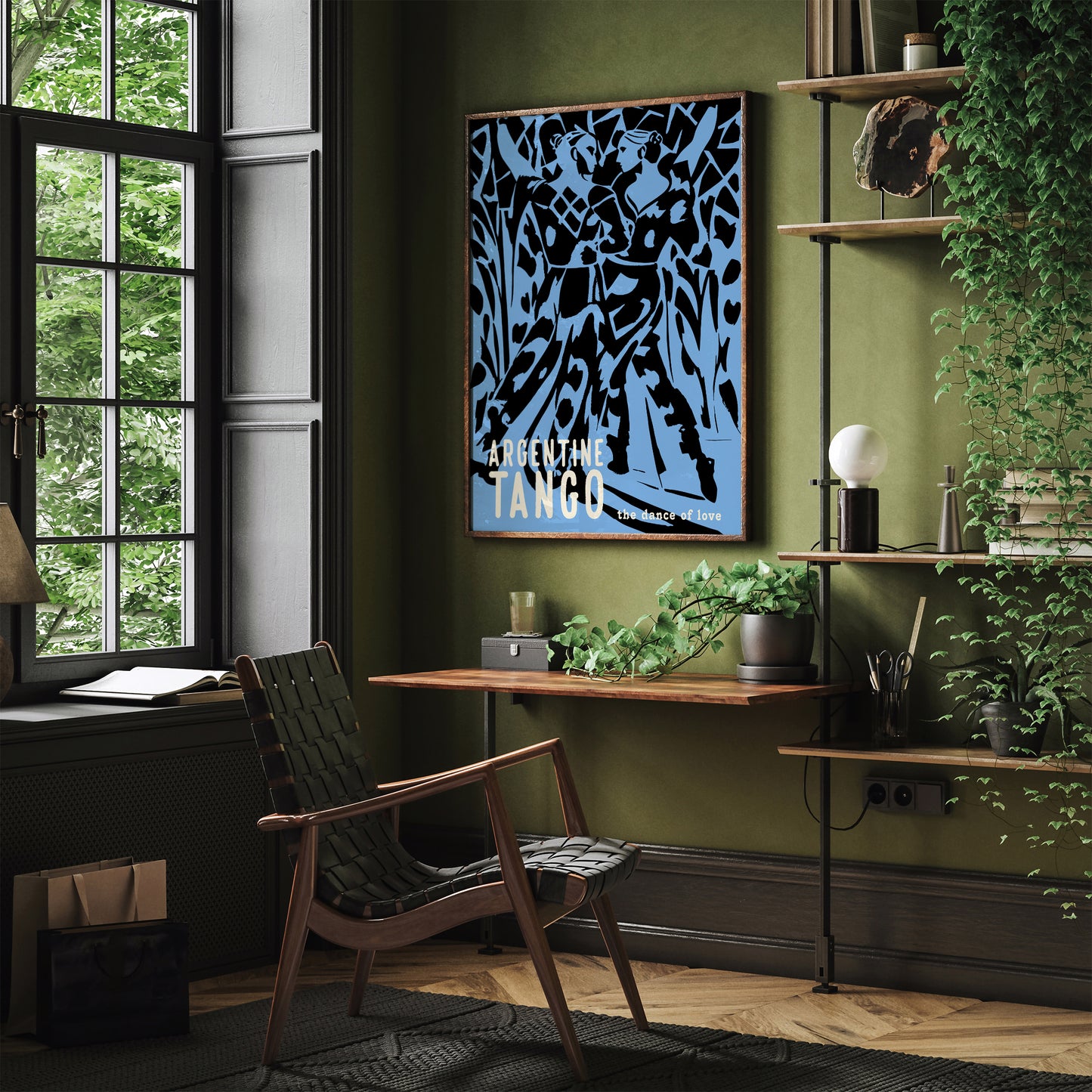 Argentine Tango The Dance of Love Blue Poster