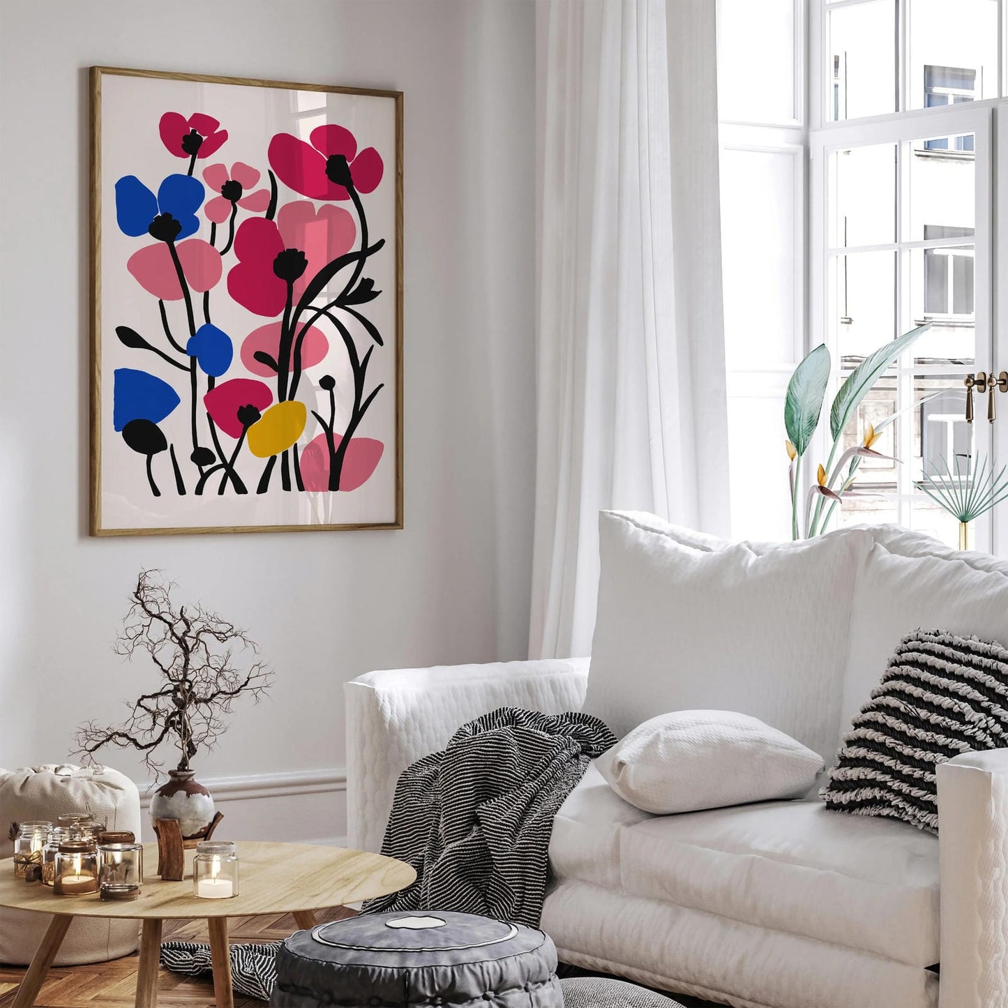 Retro Flowers Cut Outs Poster