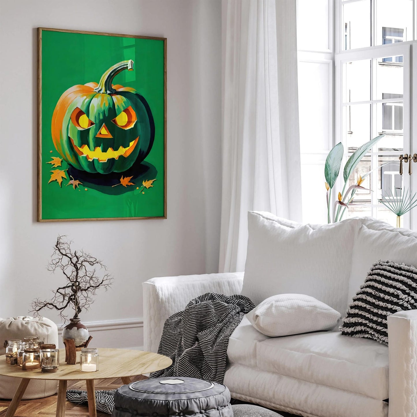 Green Spooky Halloween Pumpkin Art