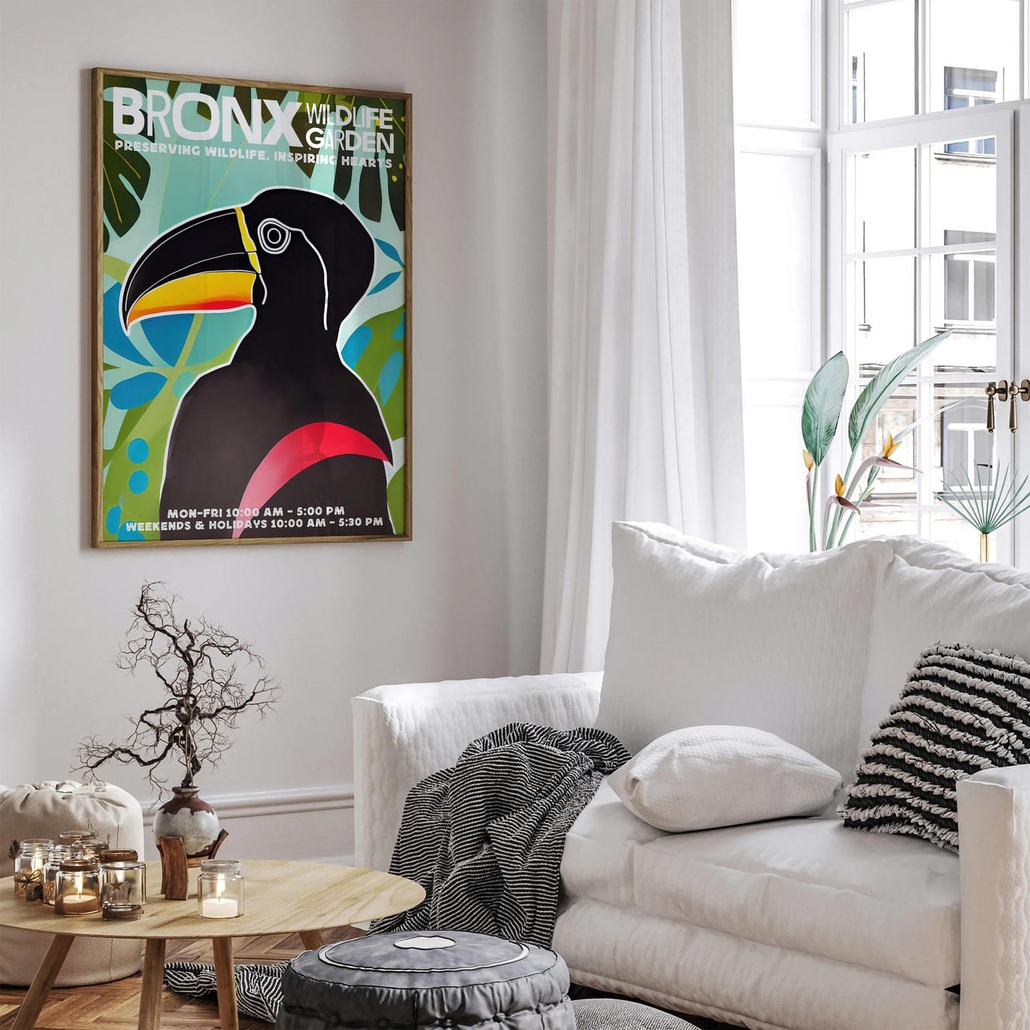 Bronx Wildlife Garden Retro Poster