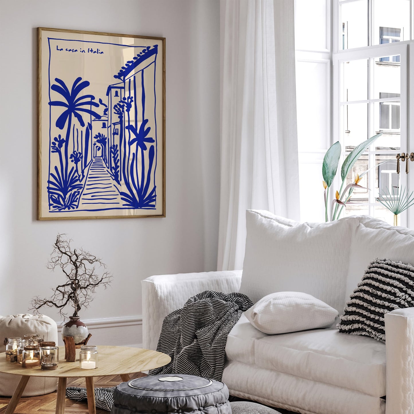 La Casa in Italia Poster - Blue Ink Italian Wall Art