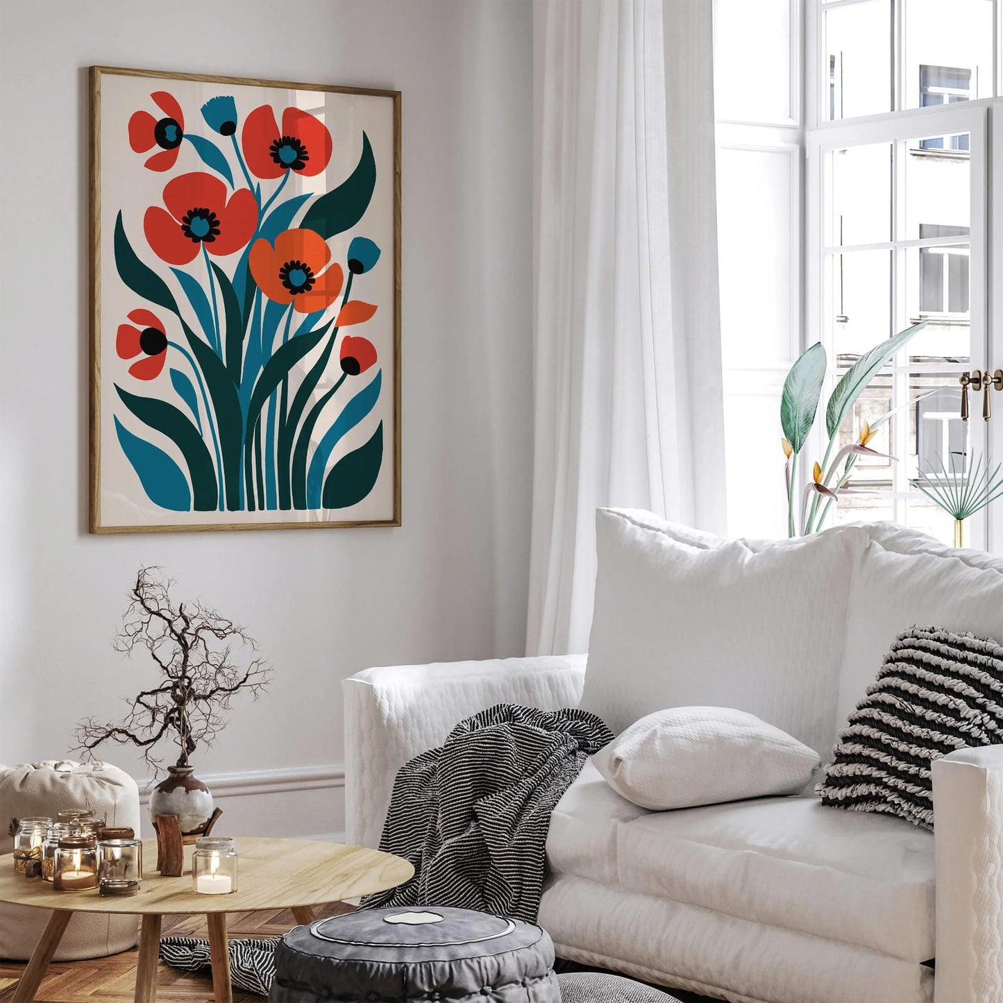 Retro Flowers Art Print 2025