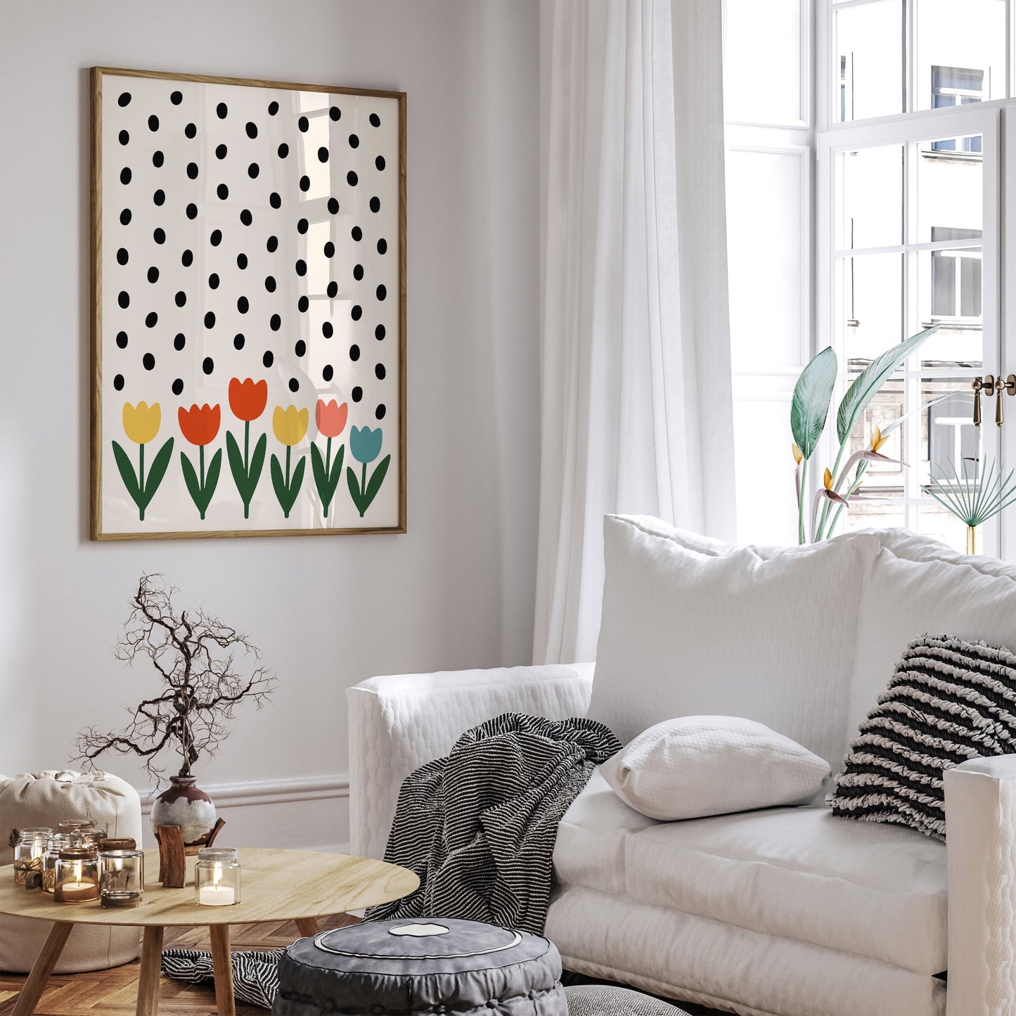 Colorful Tulips - Modern Aesthetic Wall Art Print