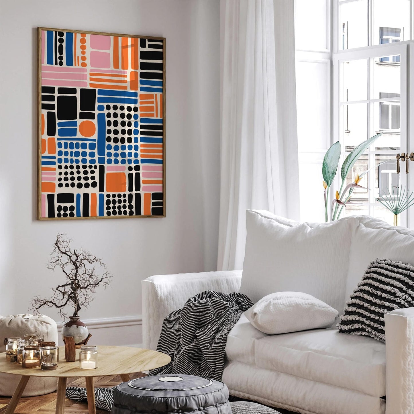 Geometric Mid-Century Abstract Art Poster