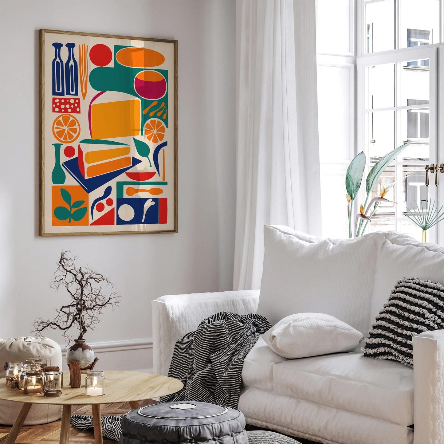 Retro Abstract Cheese Kitchen Poster