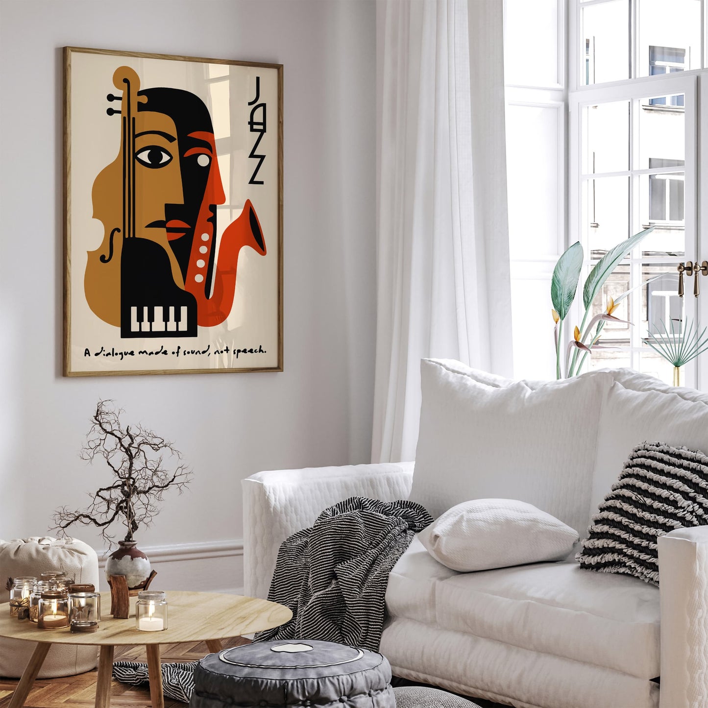 Jazz Music Poster - Cubist Abstract Wall Art