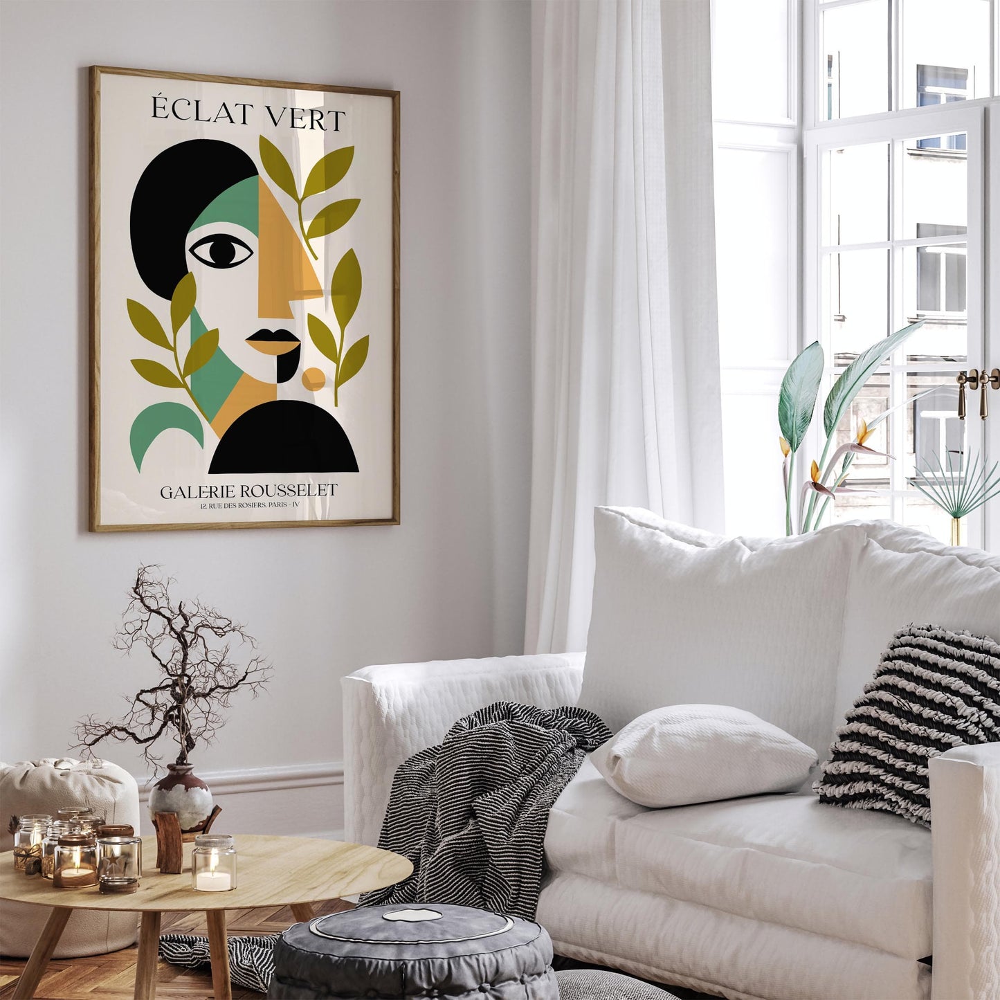 Abstract Cubist Face Poster - Picasso Inspired Wall Art