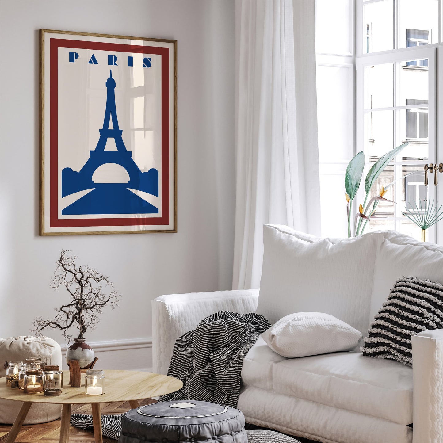 Paris Travel Poster - Retro Minimalist Art Print