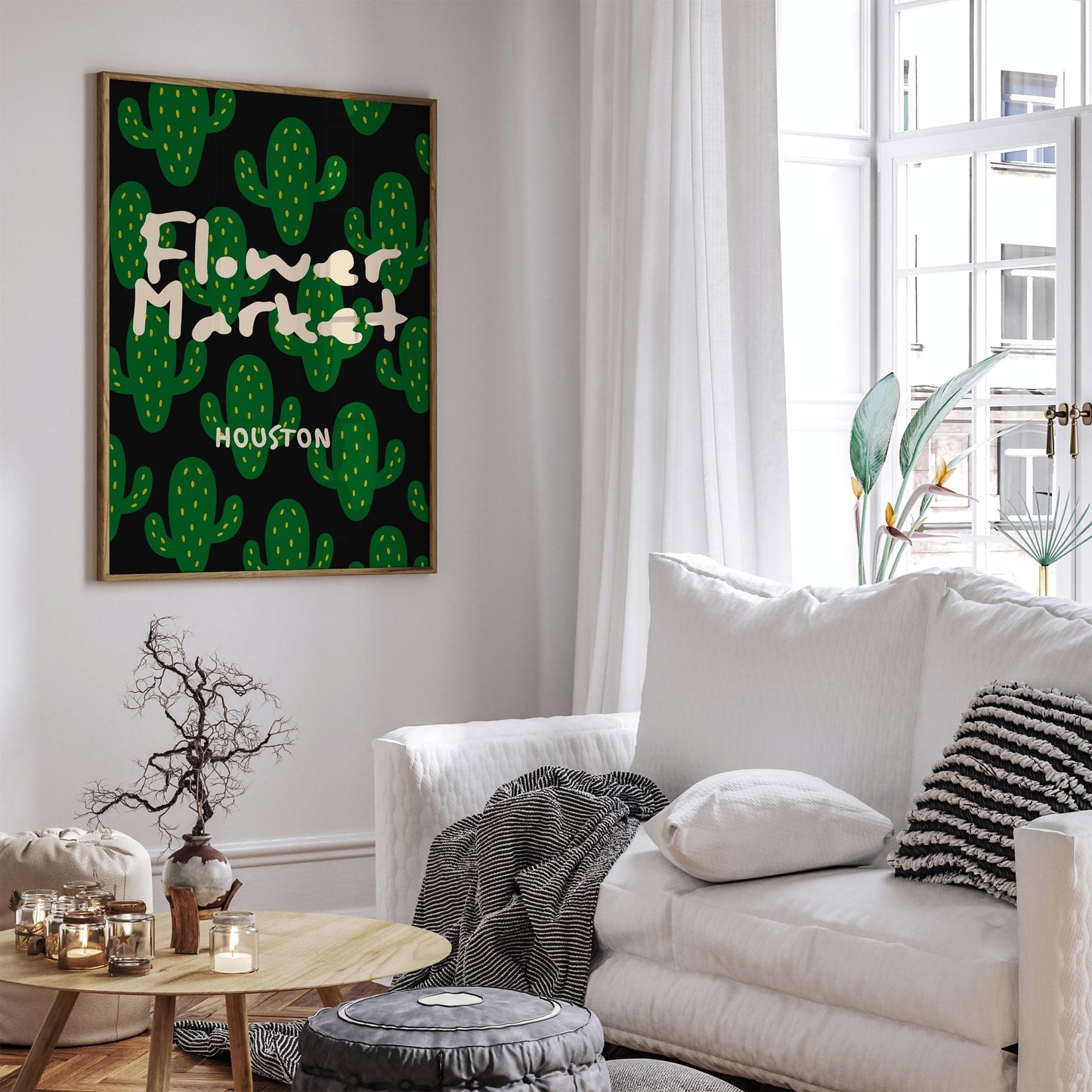 Houston Texas Flower Market Poster