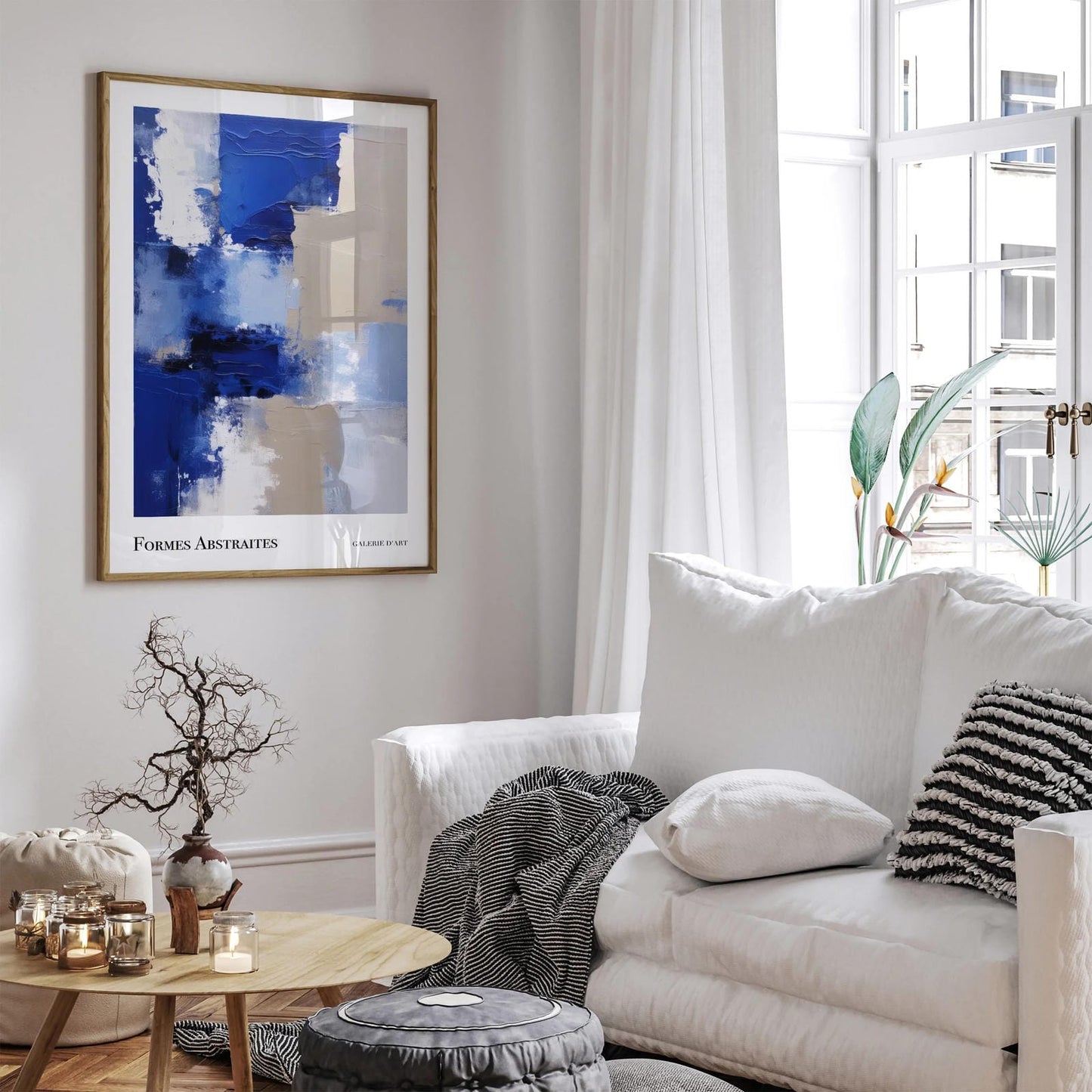 Formes Abstraites: Blue Abstract Painting Print