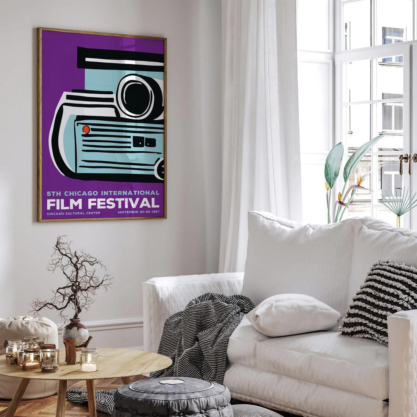 Chicago Film Festival Vintage Purple Poster