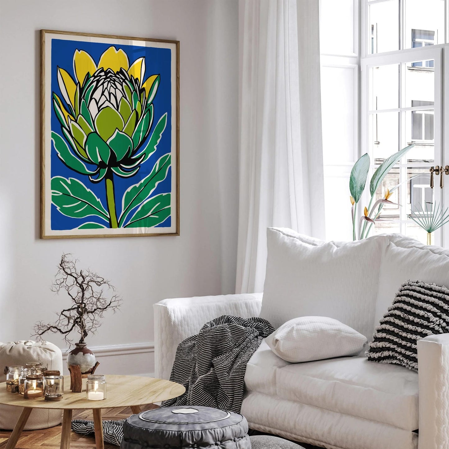 Blue Artichoke Nature Print