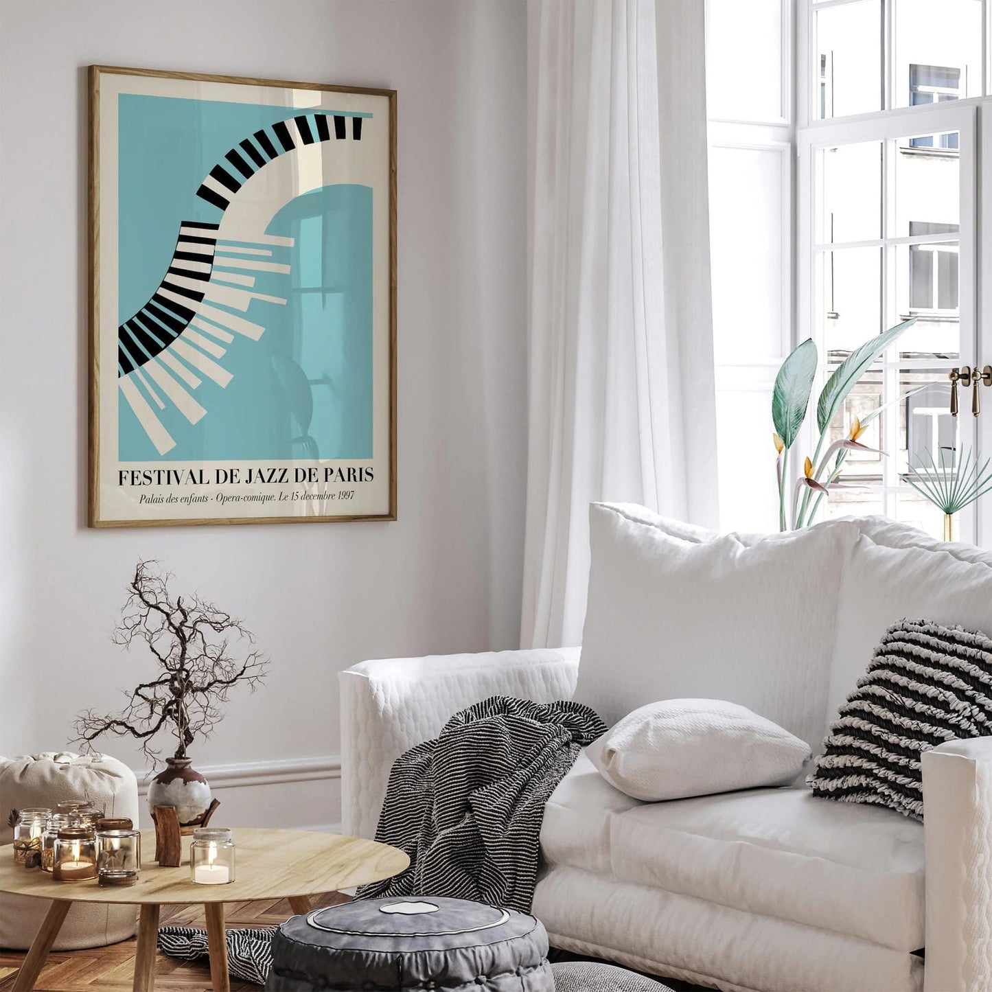 Festival De Jazz De Paris Blue Piano Poster