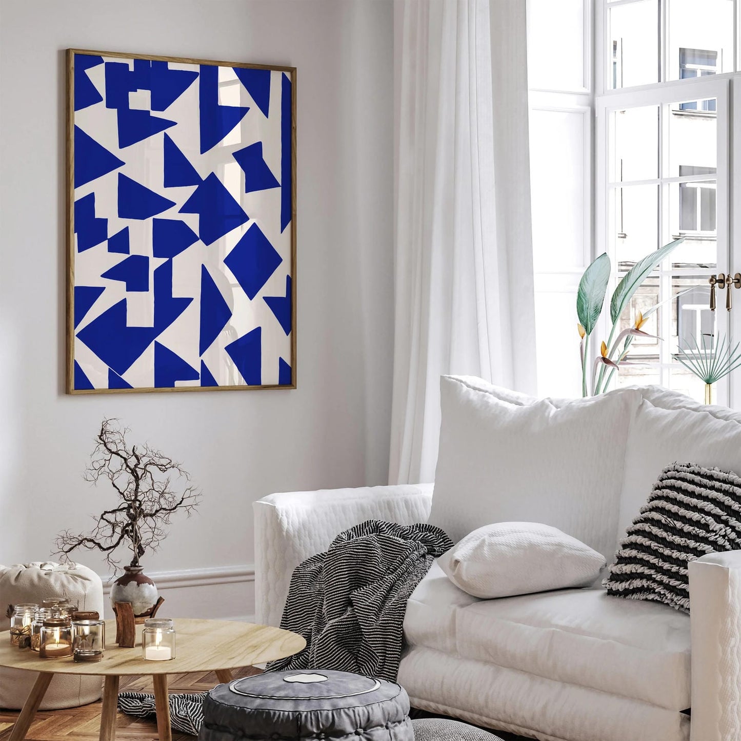 Blue Geometric Abstract Wall Art 2024