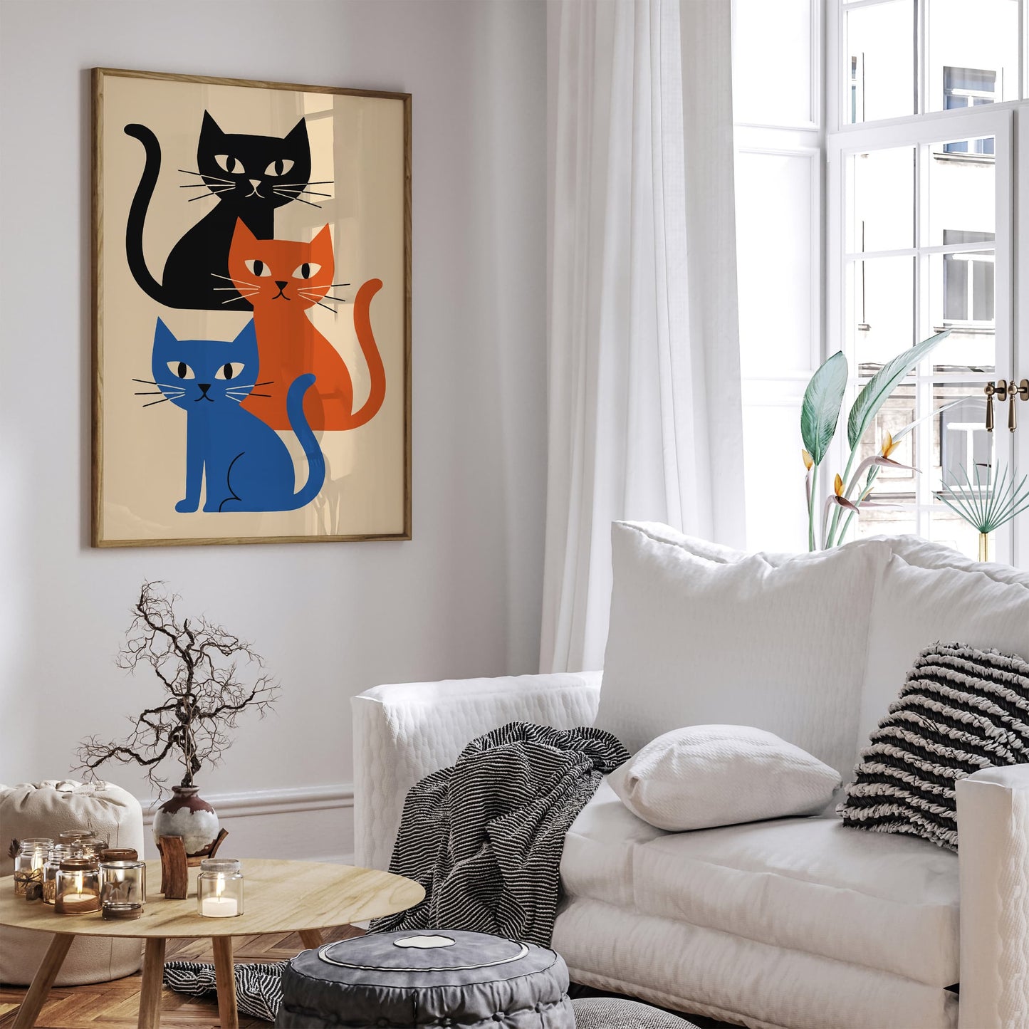 Three Cats Art Print