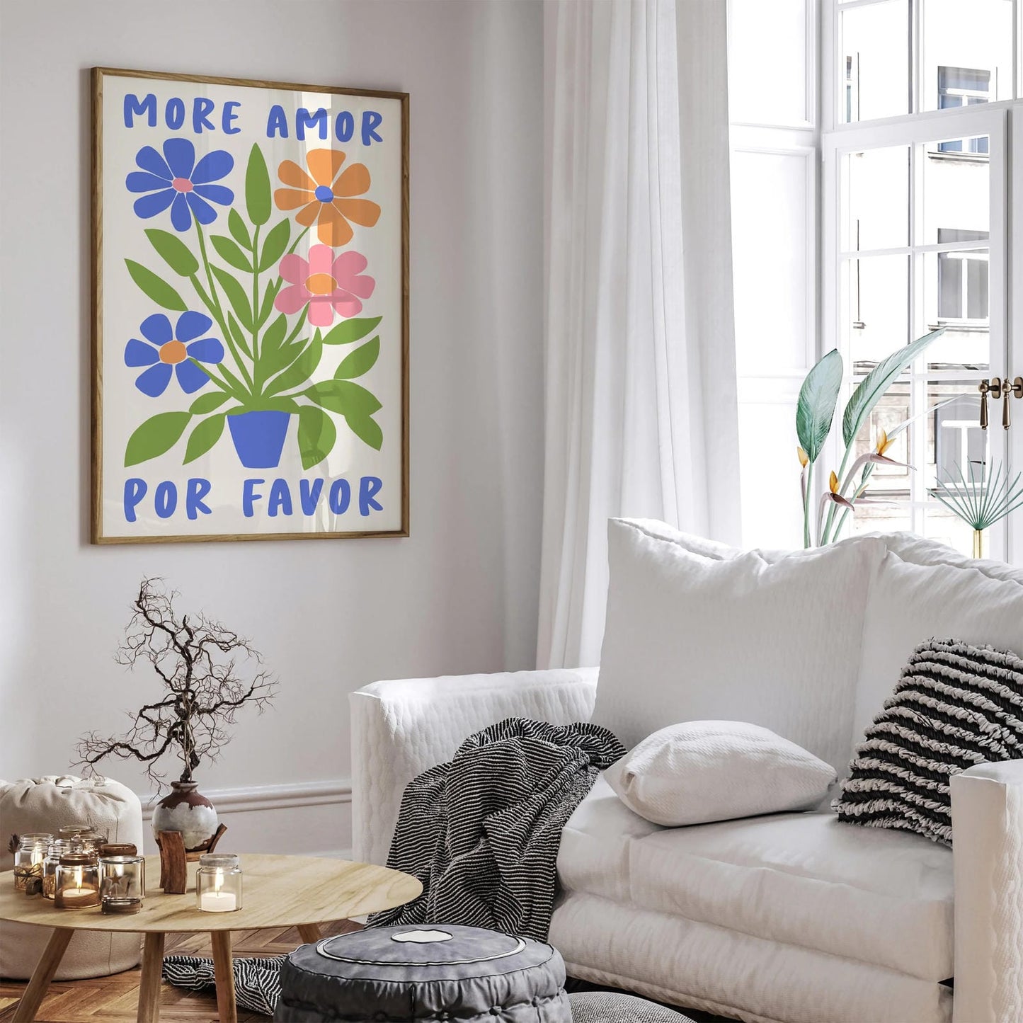Retro More Amor Floral Art Print 2024