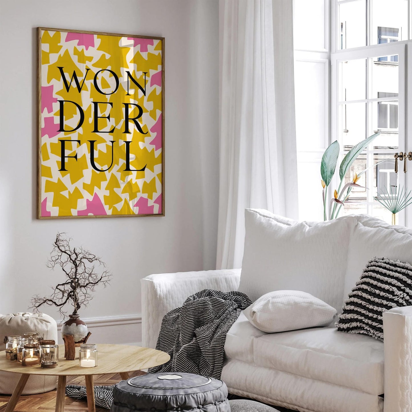 Wonderful Yellow Pink Pop Art Poster