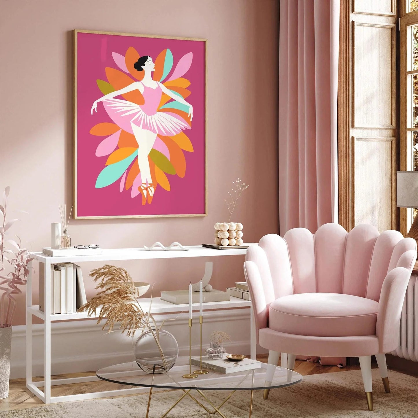 Pink Ballerina Dance Poster – Ballet Wall Art