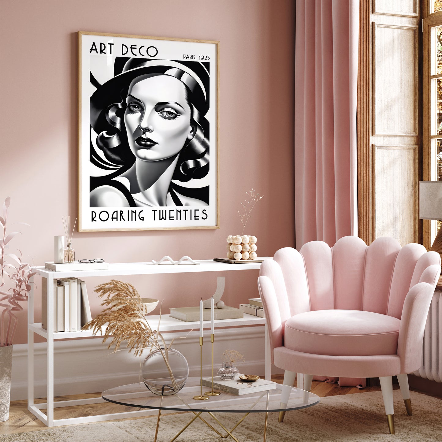 Art Deco Elegant Portrait of Woman Poster