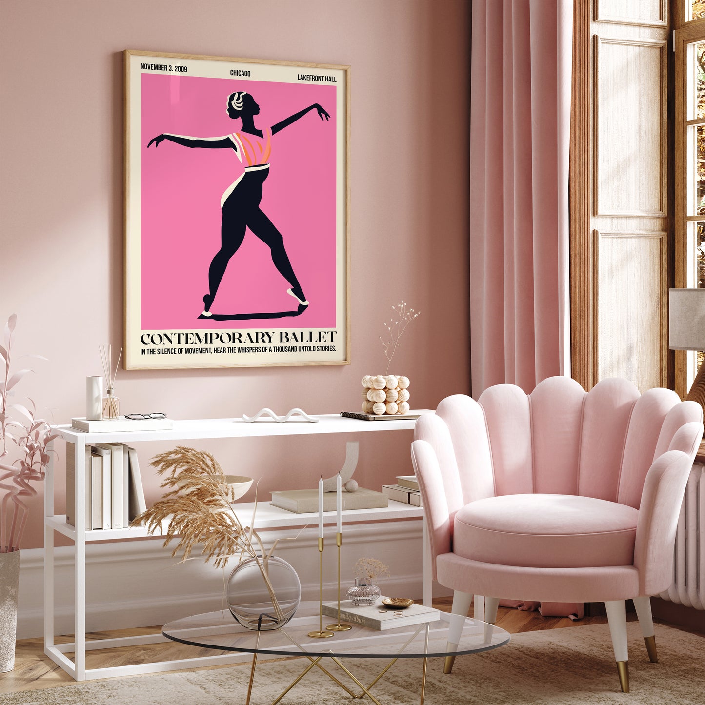 Chicago Contemporary Ballet Pink Art Print