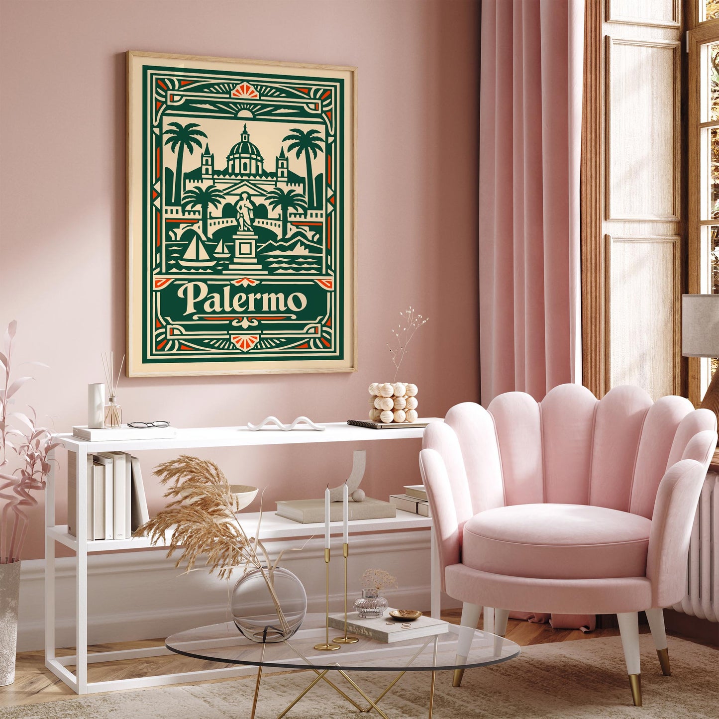 Palermo Art Deco Travel Poster – Wall Art Print