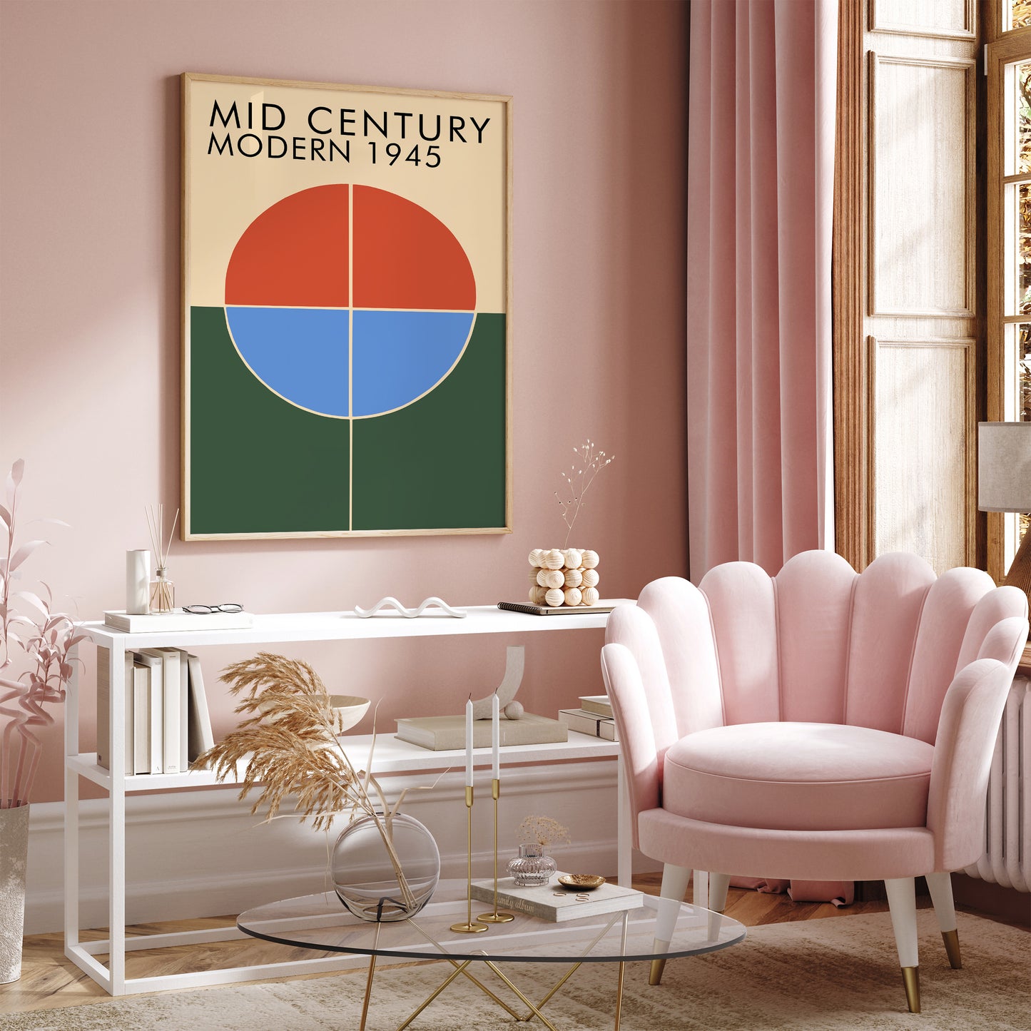 Mid Century Modern 1945 Home Office Poster