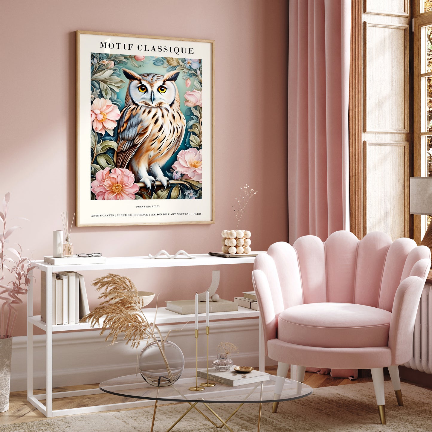 Art Nouveau Style Owl Wall Art