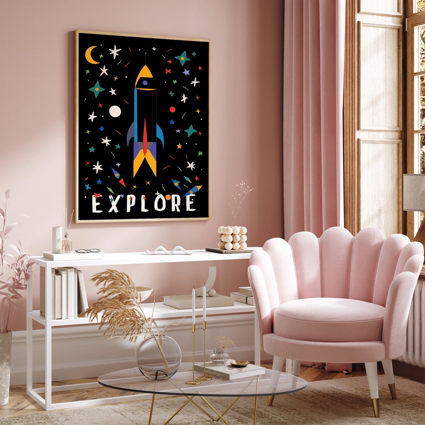 Explore Space Colorful Poster