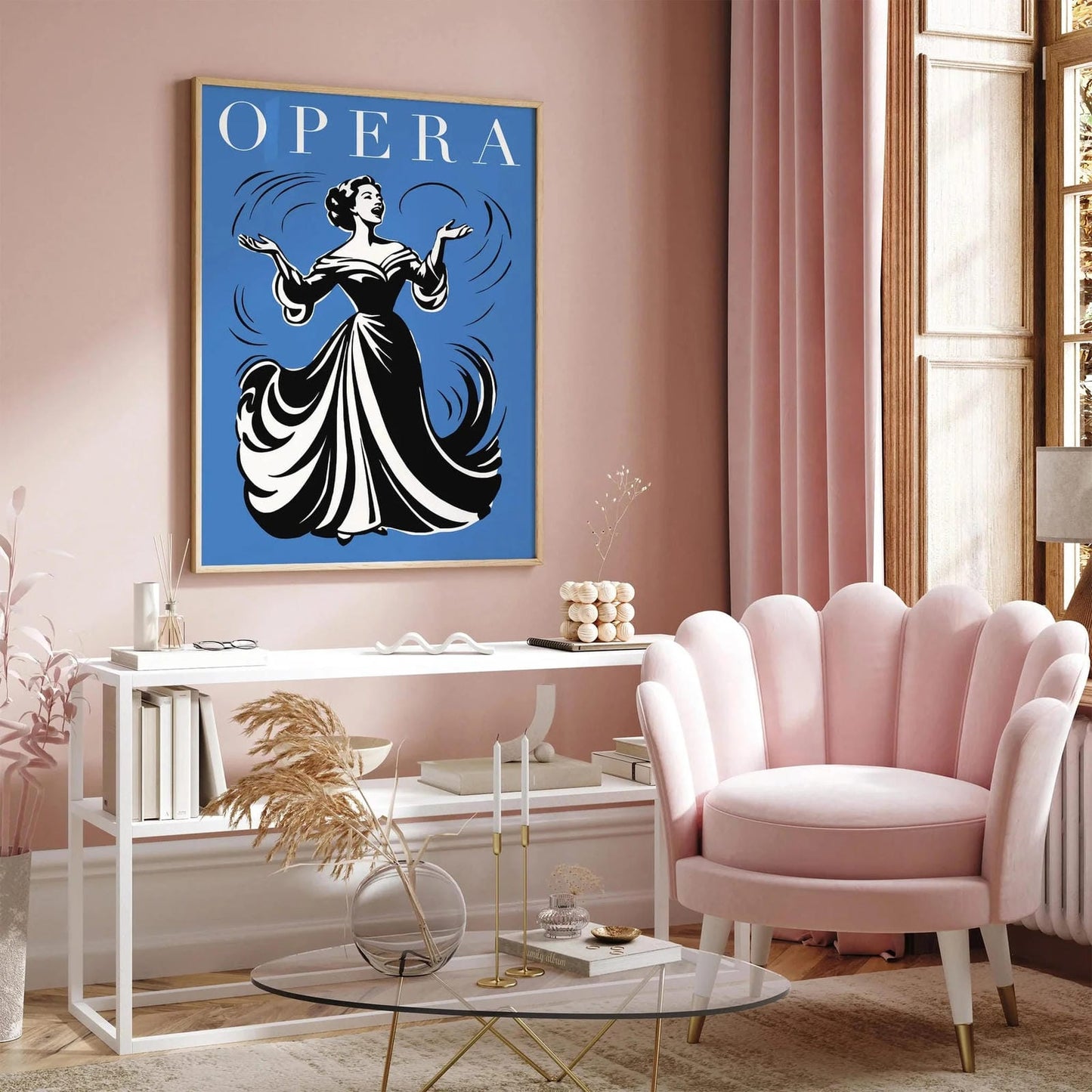 Opera Singer Poster – Blue Music Wall Art