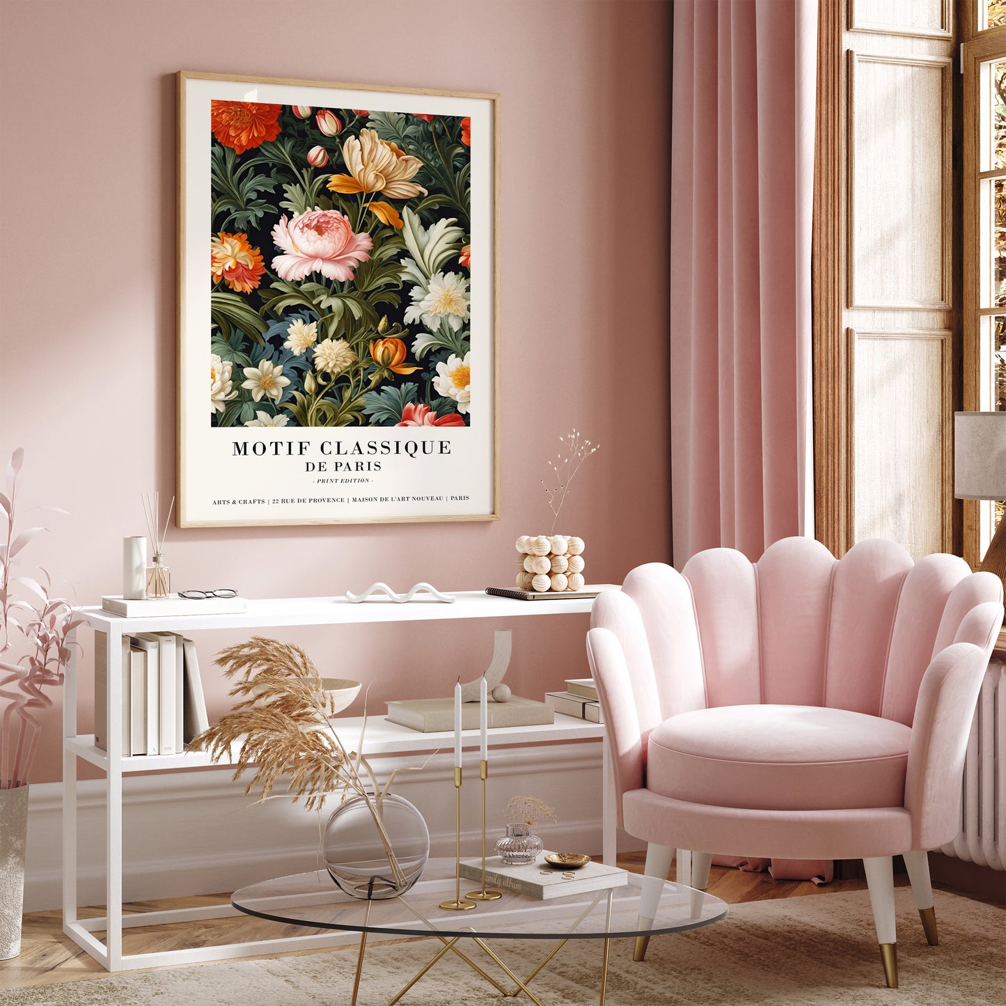 Parisian Vintage Floral Art Print