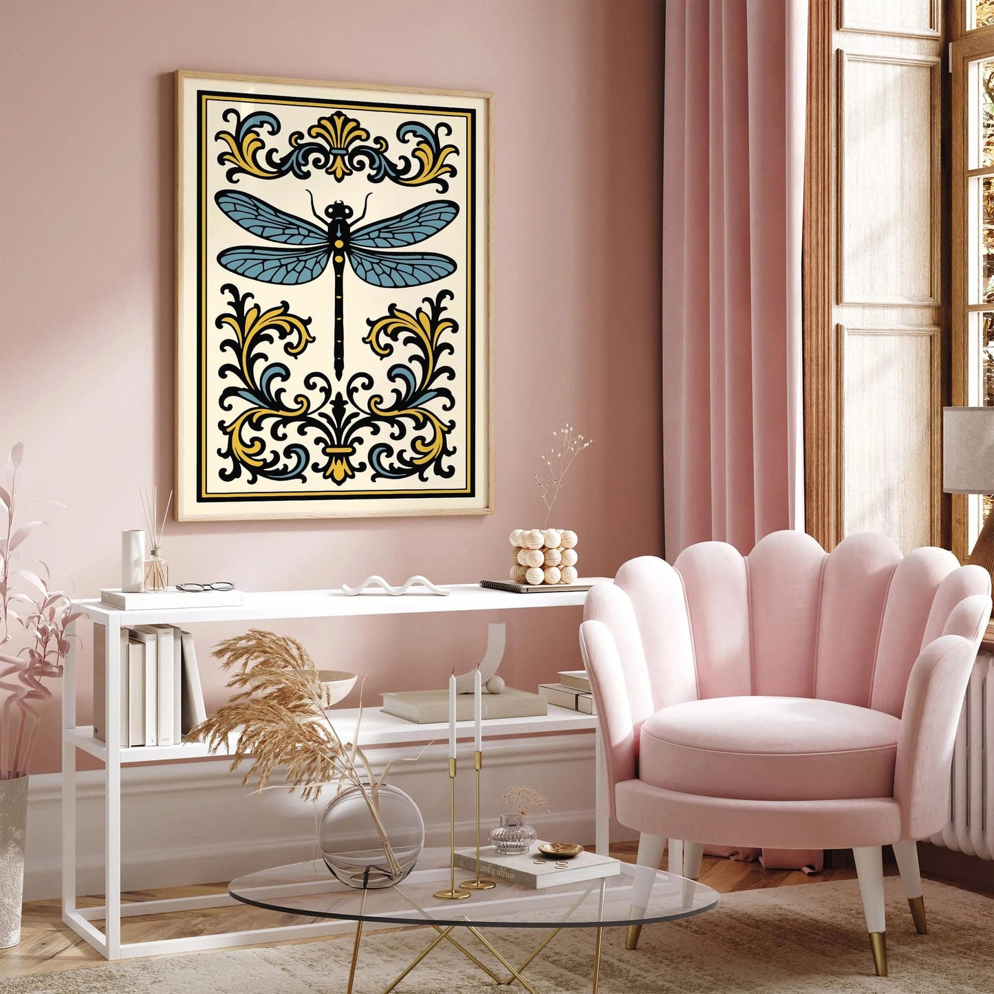 Rococo Dragonfly Art Print