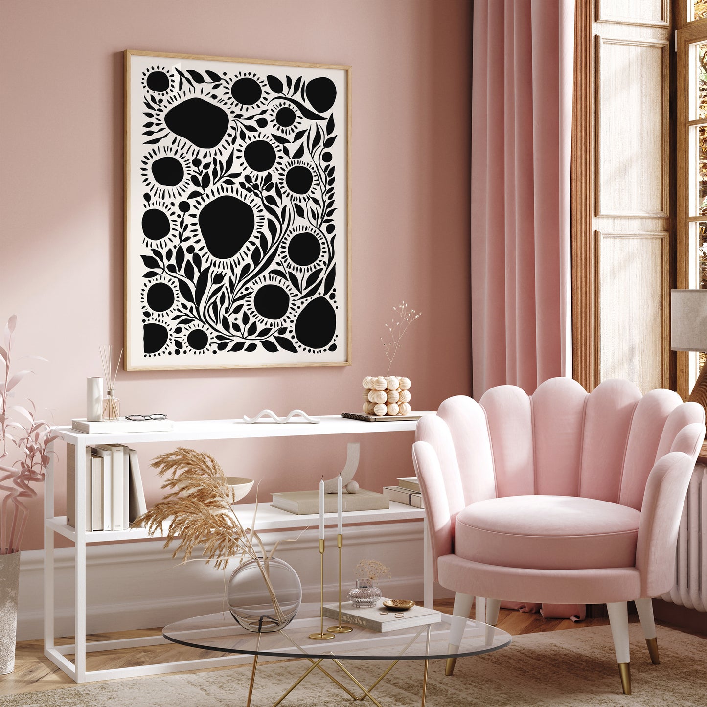 Minimalist Black and White Abstract Art Print