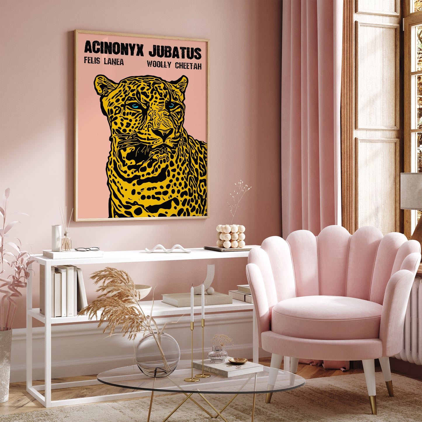 Jungle Cat Retro Species Poster