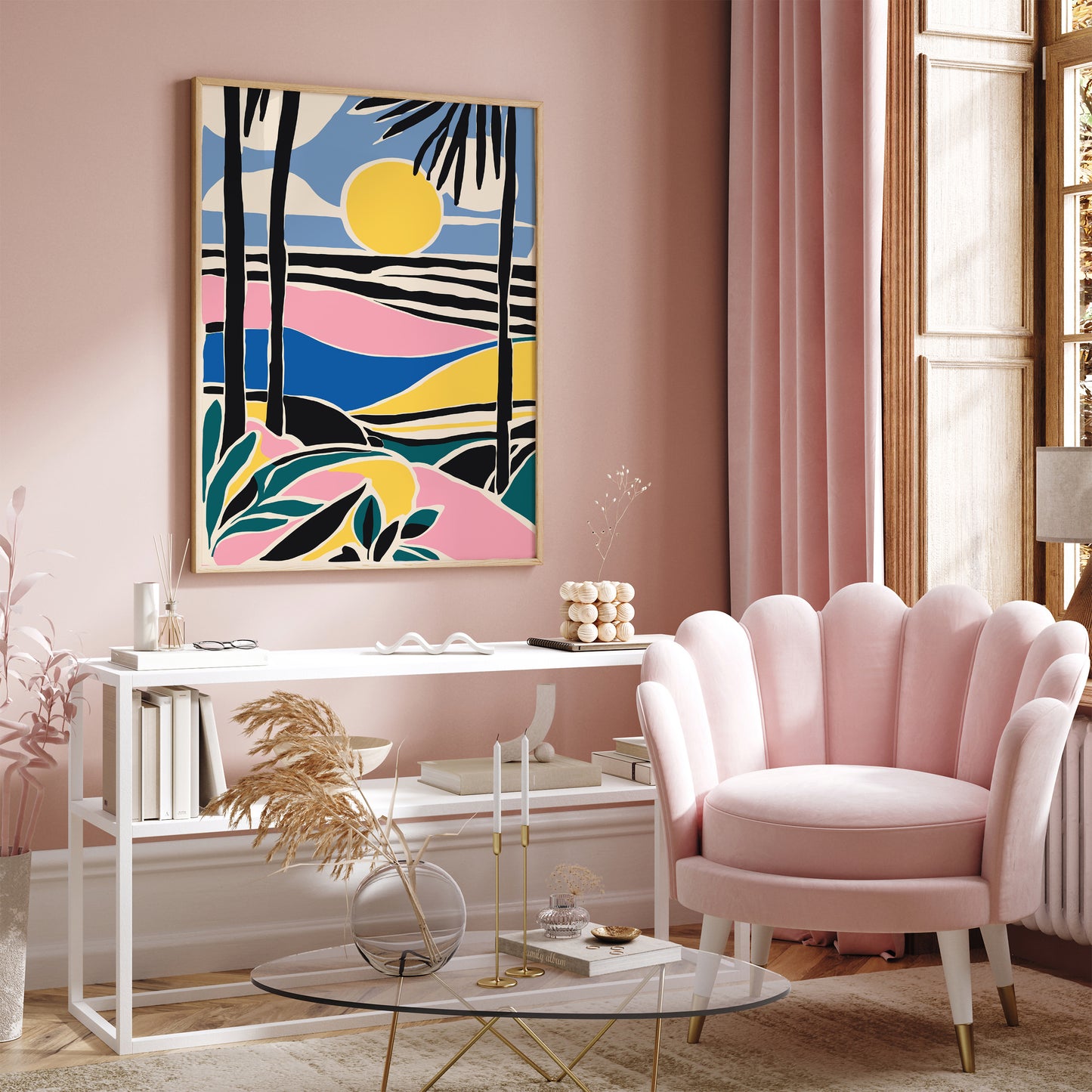 Mid Century Landscape Art Print