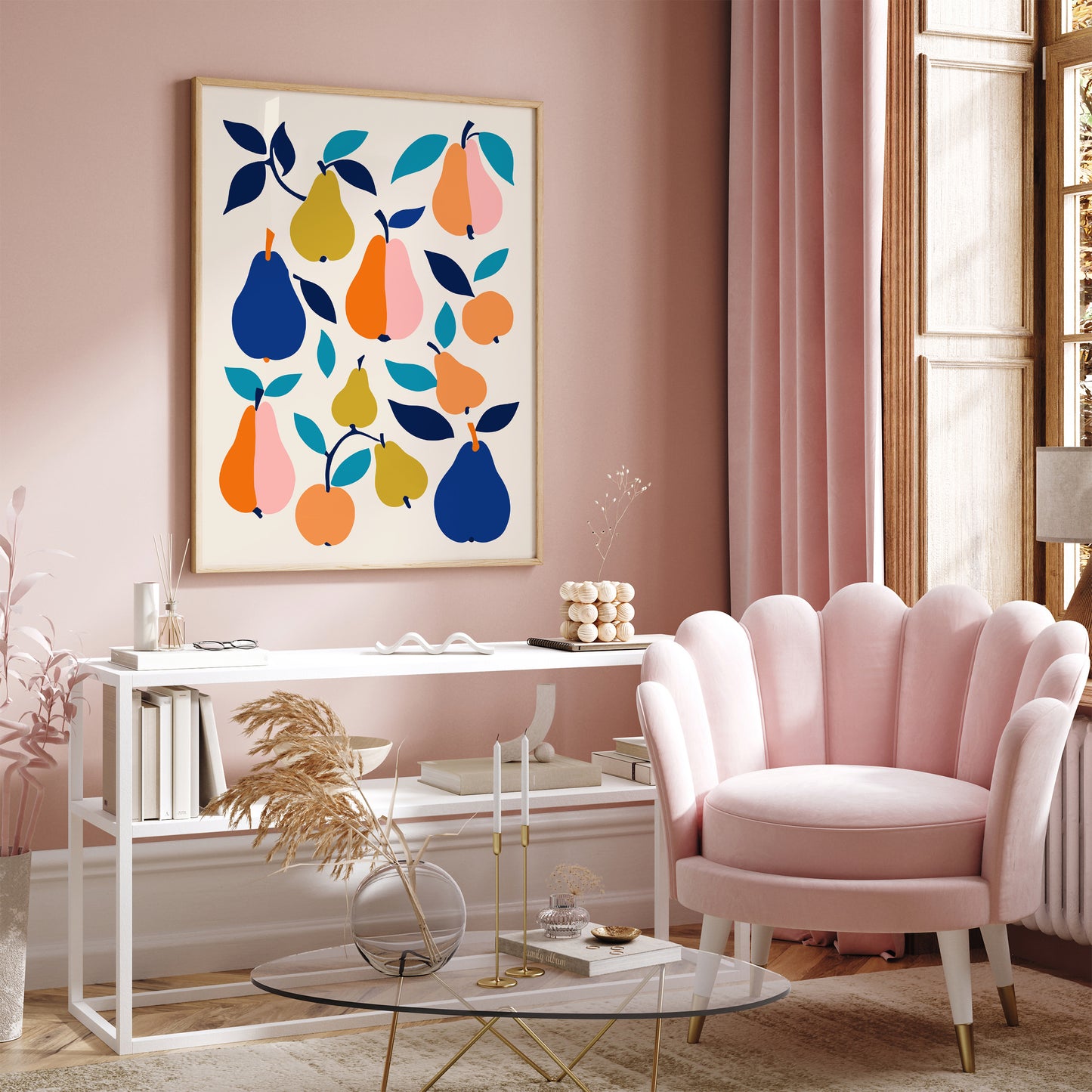 Colorful Pears Fruit Art Print