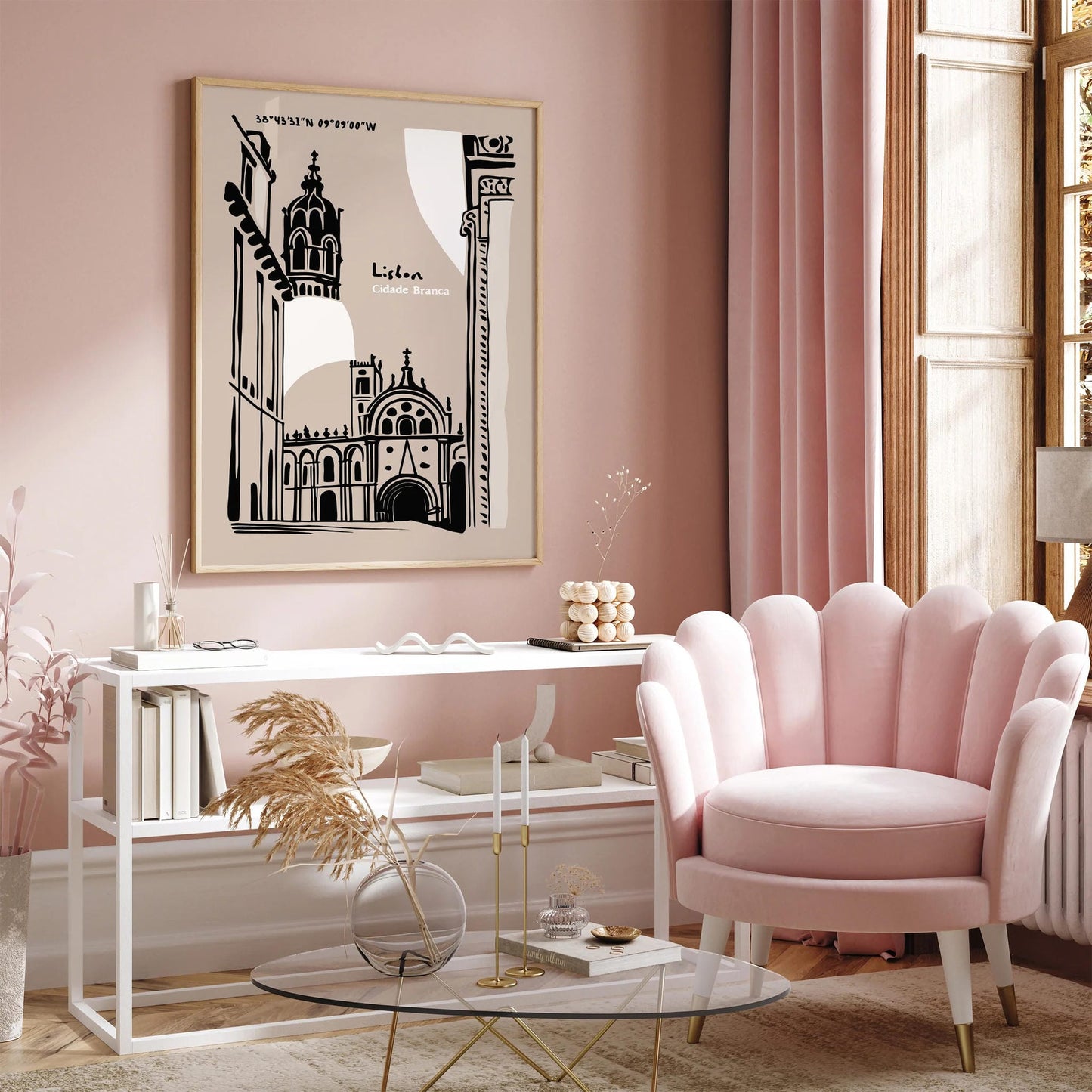 Lisbon Cidade Bianca White City Art Print