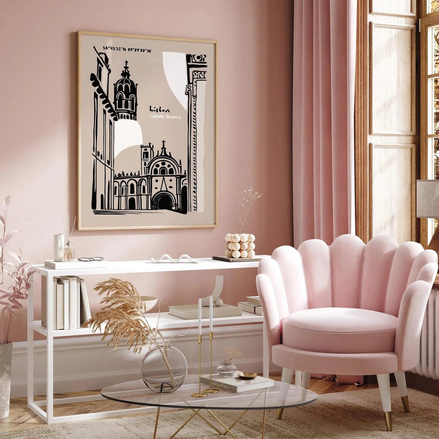 Lisbon Cidade Bianca White City Art Print
