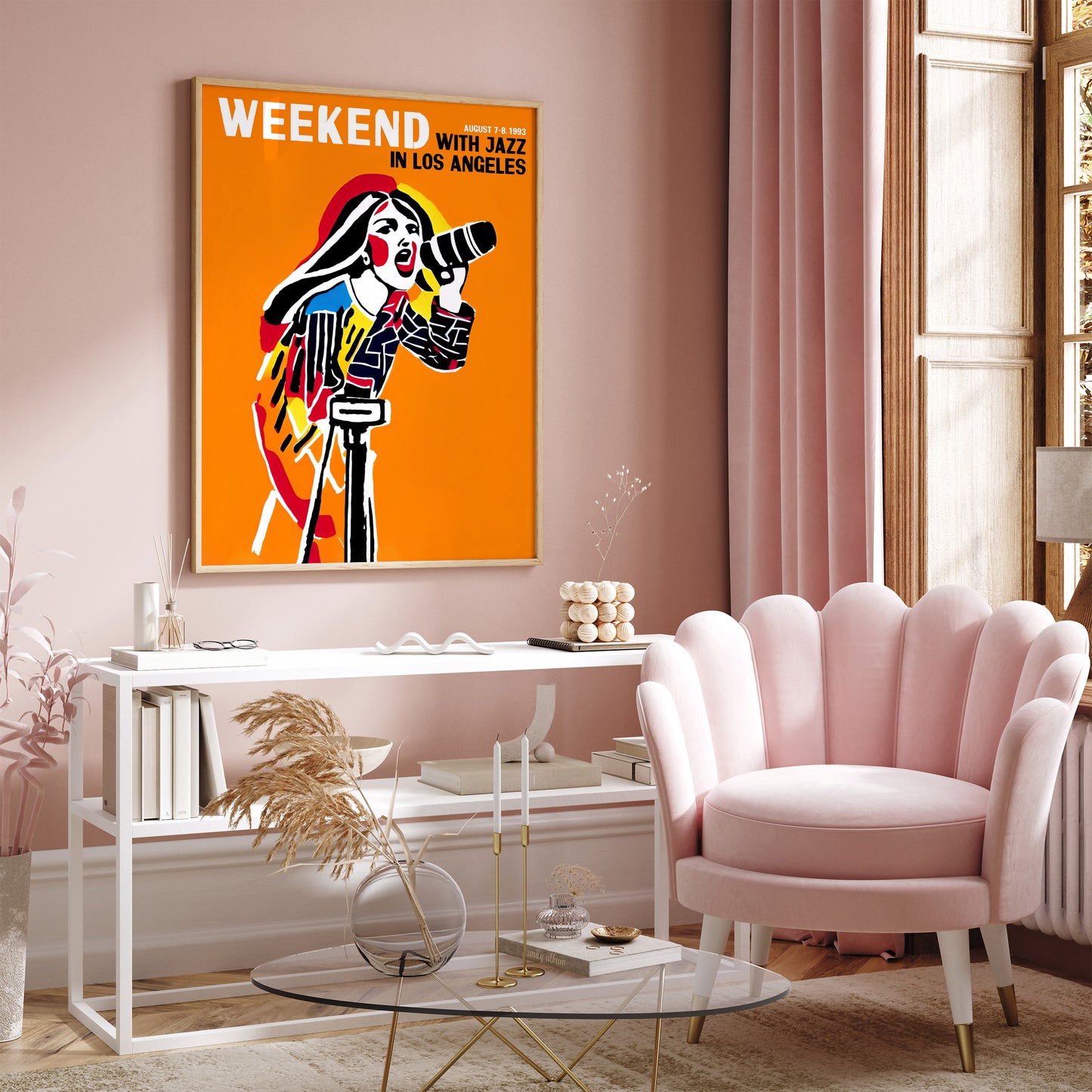 Los Angeles Jazz Festival - Vintage Orange Poster