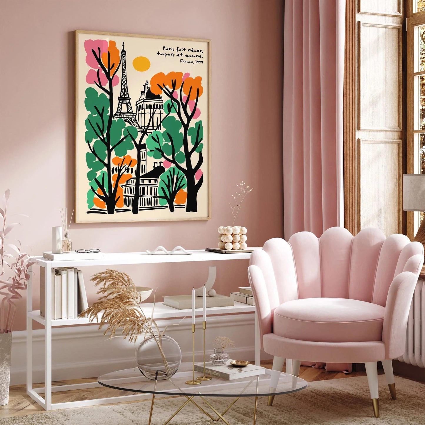 Paris France Travel Poster with Quote