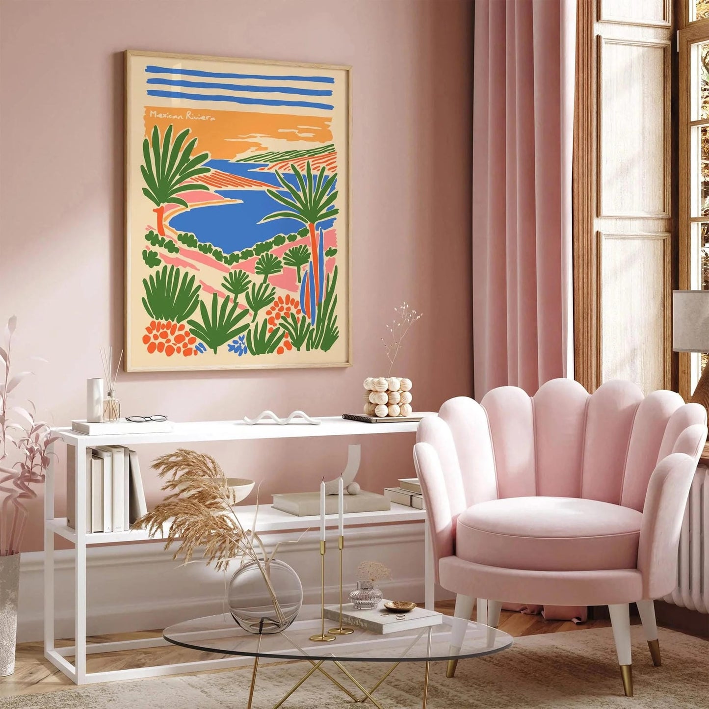 Mexican Riviera Tropical Landscape Poster