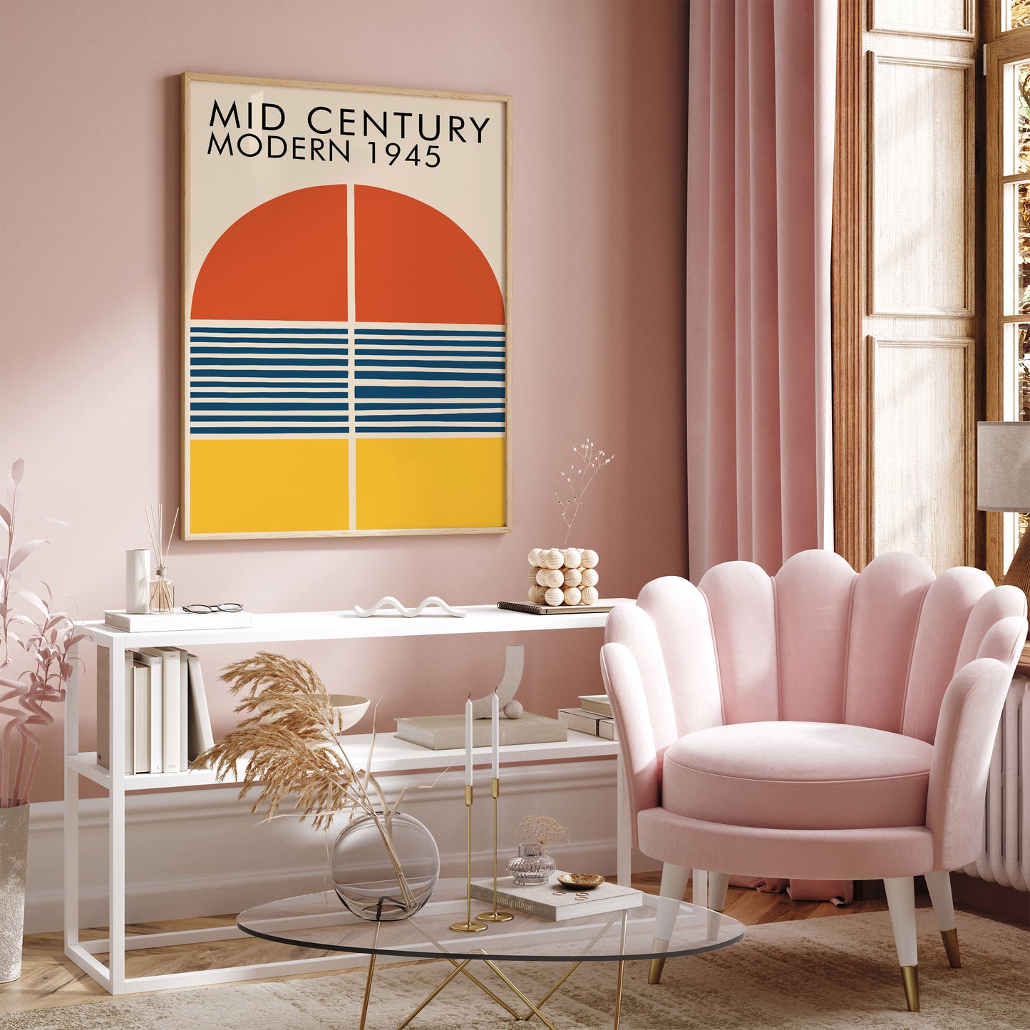Mid Century Geometric Office Art Print